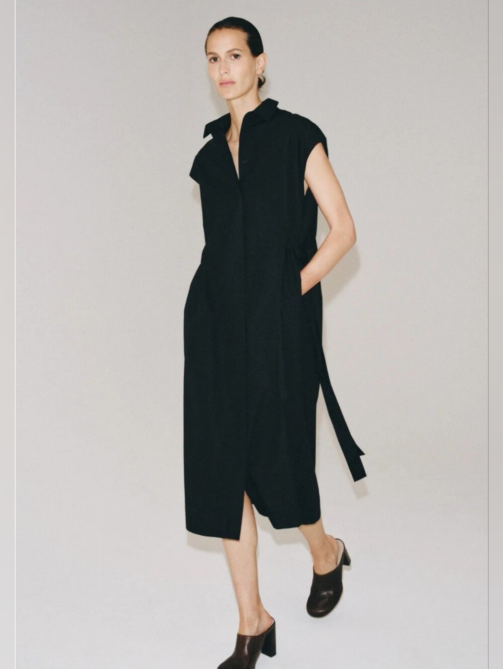 ZARA ZW COLLECTION BLACK TIE SHIRTDRESS ❤️🔥❤️🔥❤️🔥